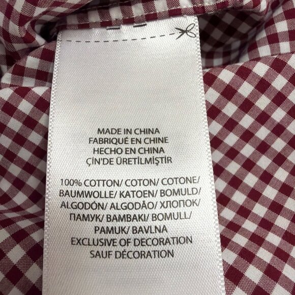 Ralph Lauren Red & White Cotton Button-Up Long-Sleeve Checkered Shirt Sz 2XB - Picture 11 of 12